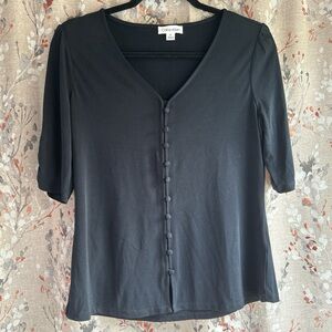 Calvin Klein Women's Navy Blue Button-Down Shirt